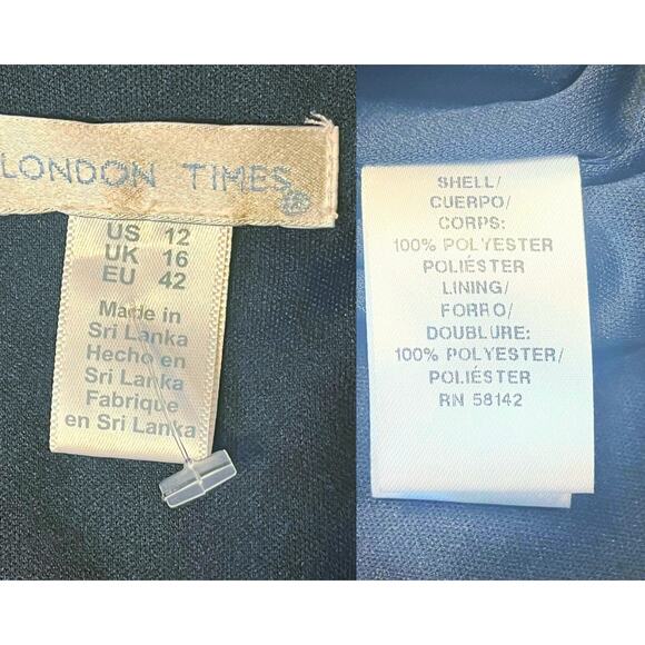 London Times 12 Floral Empire Waist Midi Dress Boho Cottagecore Garden Party - Picture 10 of 11